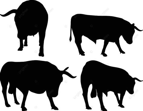 Cattle Collection Vector Silhouette Cow Agriculture Design Vector, Cow, Agriculture, Design PNG ...