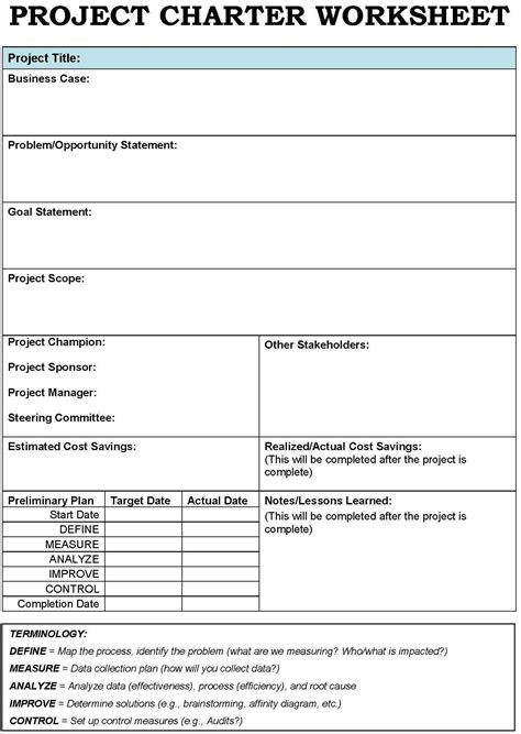 Project Charter Template Google Docs - Printable Word Searches