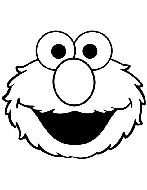 Cute Elmo Face Coloring Page | Elmo coloring pages, Sesame street coloring pages, Elmo birthday