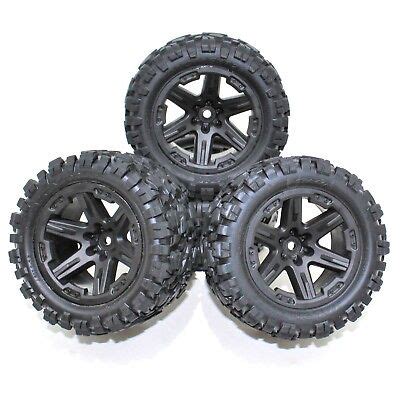 Traxxas Rustler 4x4 Front Rear Wheels Rims Tires Black Talon VXL XL5 | eBay