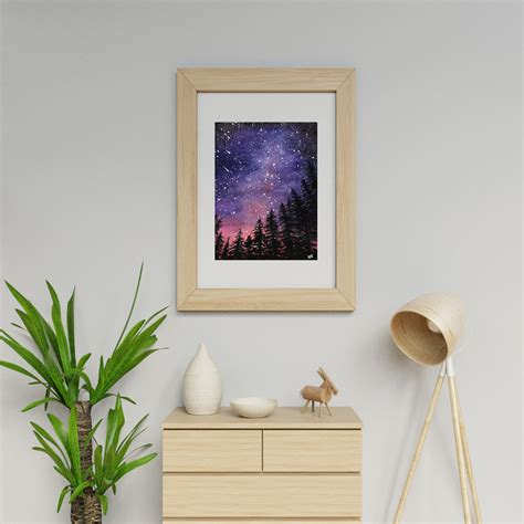 Starry Night the Milky Way Printable Watercolor Painting - Etsy