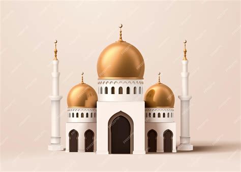 Premium Vector | Cute mosque building model