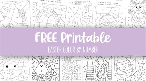 Easter Color By Number - 10 FREE Printable Pages | Printabulls