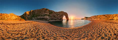 Dorset. Lulworth. Sunset in the Durdle Door 360 Panorama | 360Cities