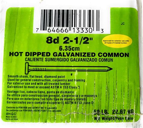 Grip-Rite 6D 2-1/2 in. Common Bright Steel Nail Round 50 lb. : Amazon.ca: Tools & Home Improvement