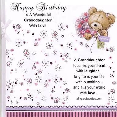 Image result for birthday quotes granddaughter from grandma | Birthday card sayings, Birthday ...