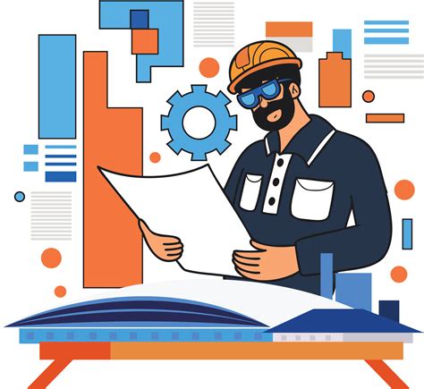 Free Male engineer creating blueprints and plans illustration in doodle style 21817856 PNG with ...