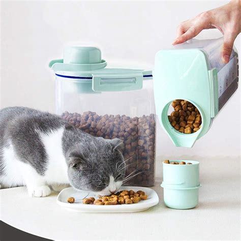 Dog Food Storage Containers Cereal Container with Airtight Design Pour Spout Measuring Cup BPA ...