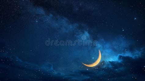 Crescent Moon Illuminating the Night Sky Stock Photo - Image of evening, lunar: 306305810