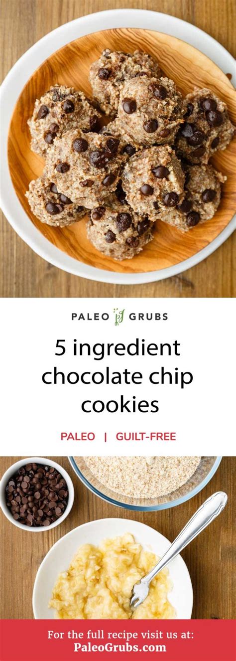 5 Ingredient Chocolate Chip Cookies - Paleo Grubs