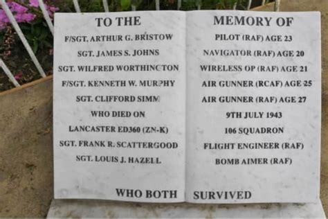 Emotional Tributes to Lancaster crew who died in tragic crash near ...