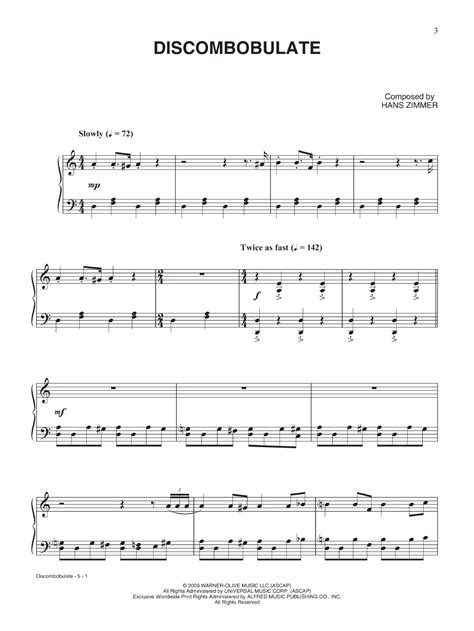 HANS ZIMMER DISCOMBOBULATE PIANO SHEET MUSIC PDF