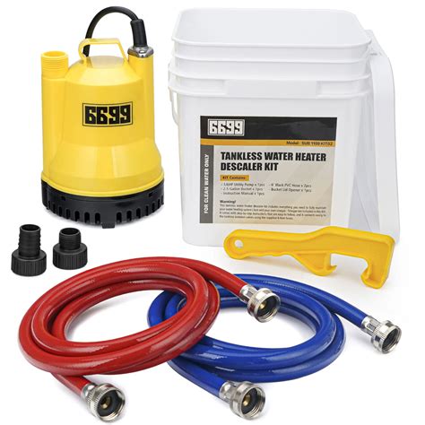 6699 Tankless Water Heater Flushing Kit Includes 1/6HP Submersible Sump ...