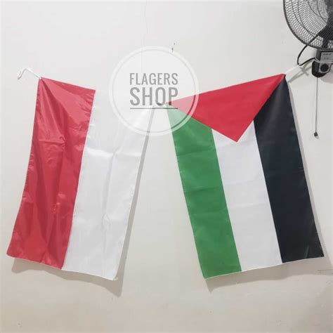 Jual [PAKET] Bendera Indonesia + Bendera Palestina 60x90 cm | Shopee ...