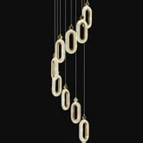 ZHLWIN 9 Light Modern Crystal Chandelier Dimmable LED Gold Spiral Foyer Chandeliers Entryway ...
