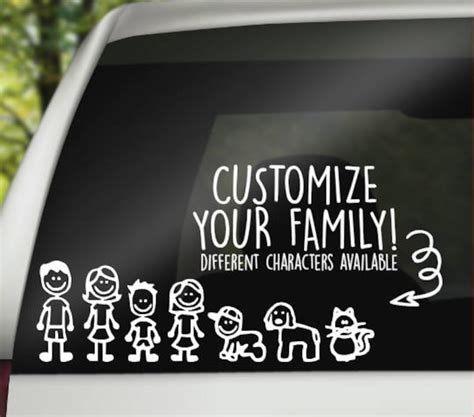 Custom Family Car Decal Stick Figure Family Decal Custom | Etsy