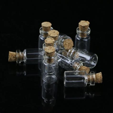 Hot Sale 10pcs 0.5mL Mini Small Tiny Clear Cork Stopper Glass Bottles ...