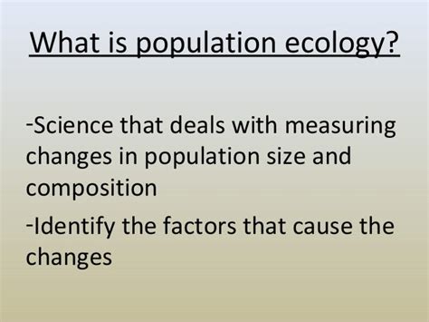 Population ecology