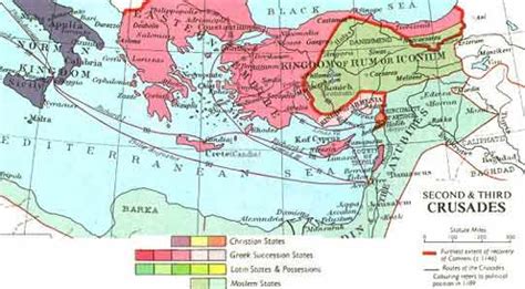 Map of The Second & Third Crusades (c.1140) | Jewish Virtual Library