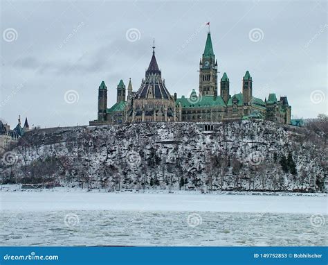 Canadian Federal Parliament Buildings in the Winter, Ottawa, Canada ...