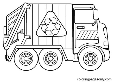 Printable Garbage Truck Coloring Page Truck Coloring Page Page For Kids And Adults - Coloring Home