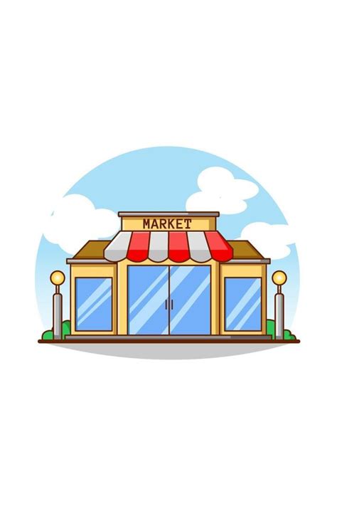 ilustración de dibujos animados de icono de tienda de mercado 3227008 ...