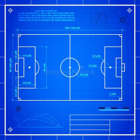 Classic Soccer Of Football Pitch Measurements Stock Vector - Image ...