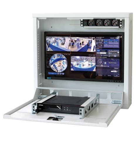 Security box for DVR White video surveillance systems with Anti-intrusion system - Wall Cabinet ...