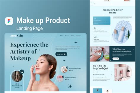 Aura Skin - Makeup Product Landing Page Template | Figma