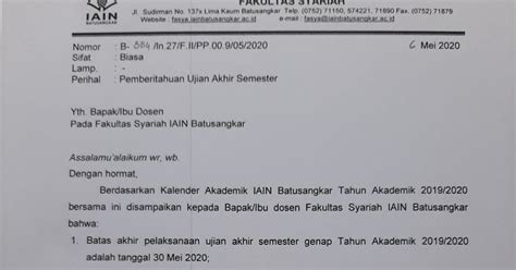 Contoh Surat Pemberitahuan Ujian Semester Sma - IMAGESEE