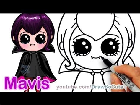 How to Draw Mavis Hotel Transylvania Vampire Girl Cute step by step - YouTube