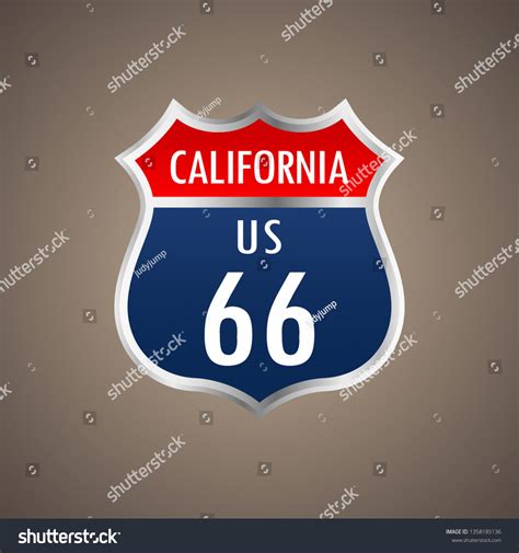 Route 66 Sign California Sign Symbol Stock Vector (Royalty Free ...