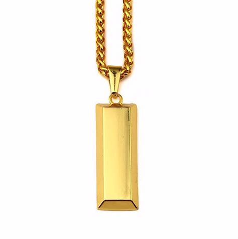 18k Gold Bar Pendant