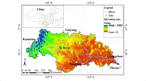 | Location of the Xi River basin. | Download Scientific Diagram