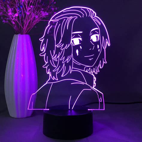 Buy Anime Tokyo Revengers Manjiro Sano Figure Mikey Night Light Gift for Kids Home Decor Led 3D ...