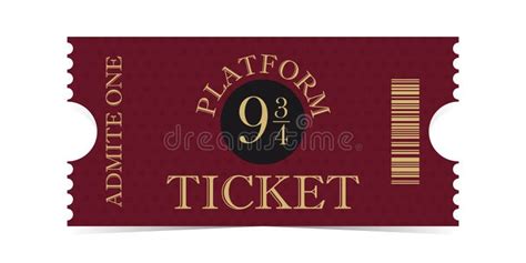 Hogwarts Express Ticket from Platform 9 3 4 To Magic World Stock Vector ...