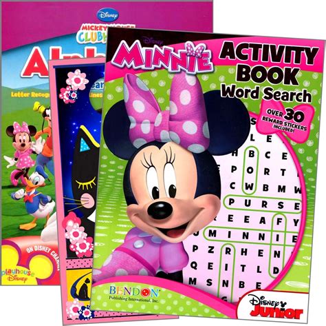 Minnie Mouse & Mickey Mouse Learning Educational Activity Book Set Bundle Includes Mickey ...