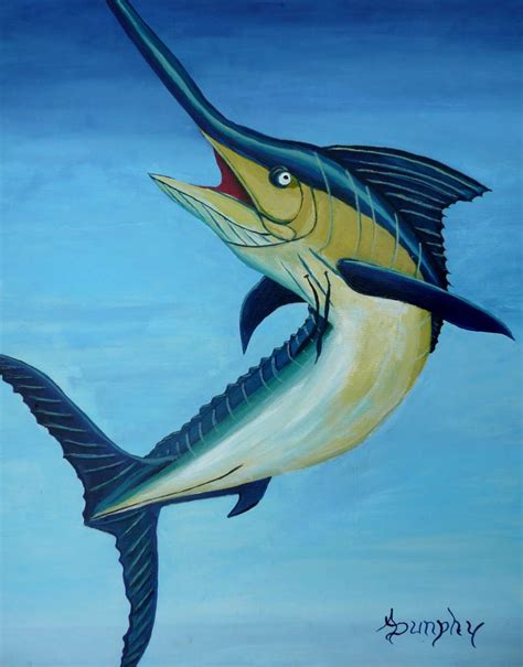 Blue Marlin Painting by Anthony Dunphy | Saatchi Art