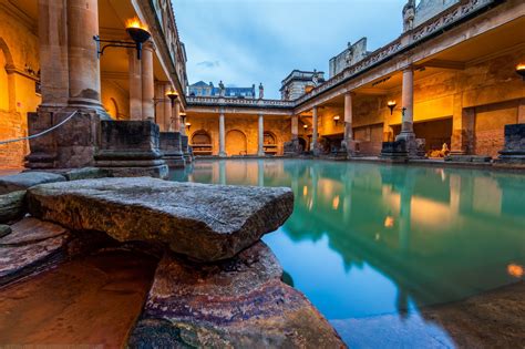 Fire Lamps at the Roman Baths, Bath, Somerset, England | Roman baths, Somerset england, England