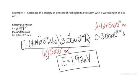 How to Calculate the Energy of a Photon | Physics | Study.com