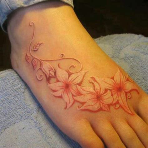 Flowers Foot Tattoo