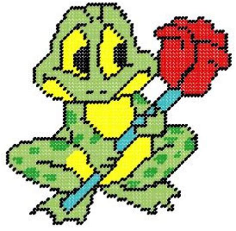 Frog With Rose Plastic Canvas Pattern - Etsy