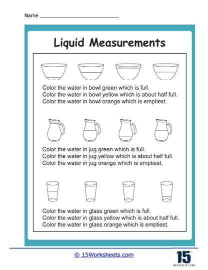 Measuring Liquids Worksheets - 15 Worksheets.com