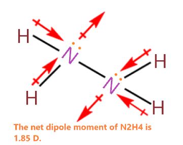 N2H4 lewis structure, molecular geometry, polarity, hybridization, angle