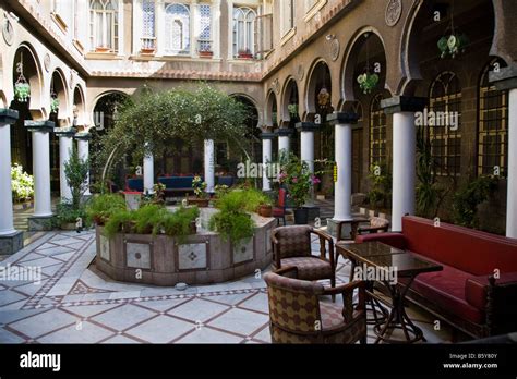 A courtyard of a traditional Syrian family house. Old City, Damascus Stock Photo, Royalty Free ...