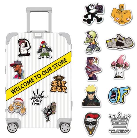 Hip Hop Graffiti Stickers Waterproof Helmet Trolley Case Notebook ...