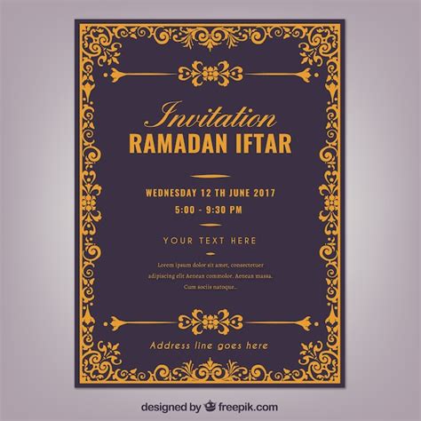 Invitation élégante De Ramadan Iftar | Vecteur Gratuite