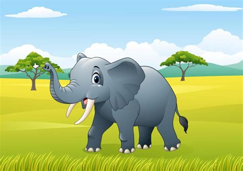 Cartoon funny elephant in the jungle 10228075 Vector Art at Vecteezy