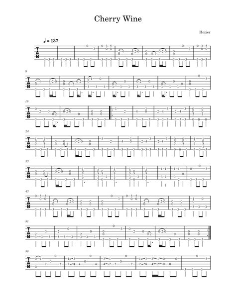 Cherry Wine – Hozier Sheet music for Guitar (Solo) | Musescore.com