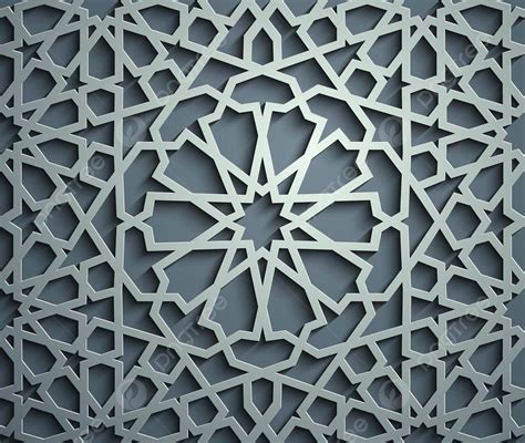 3d Ramadan Pattern With Islamic Motifs On Blue Backdrop Vector, Silver, Ornament, Islamic PNG ...